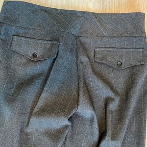 Lux Lux VTG Gray pinstriped super lo-rise boot cut dress pants